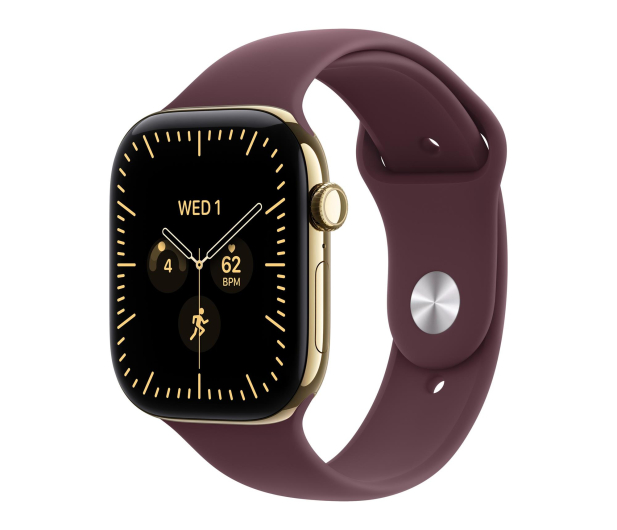Apple Watch 12 46/Żywe złoto Tytan/Burgundowy Pasek M/L 5G - 1594087 - zdjęcie