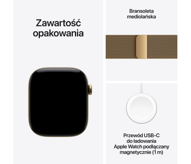 Apple Watch 12 46/Żywe złoto Tytan/Żywe złoto Mediolańska S/M 5G - 1594088 - zdjęcie 7