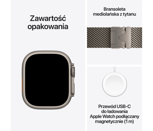 Apple Watch Ultra 4/Naturalny Tytan/Naturalny Tytan Mediolańska M - 1594105 - zdjęcie 7