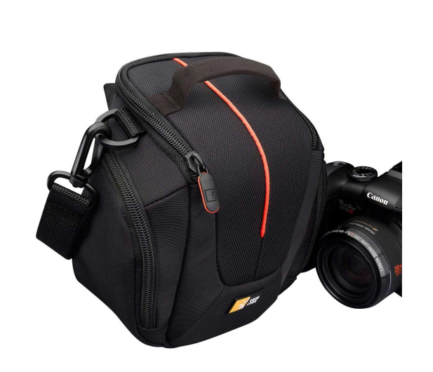 Case Logic DCB304K Housse Nylon Appareil Photo Zoom Compact - Noir Avec Détails Rouges