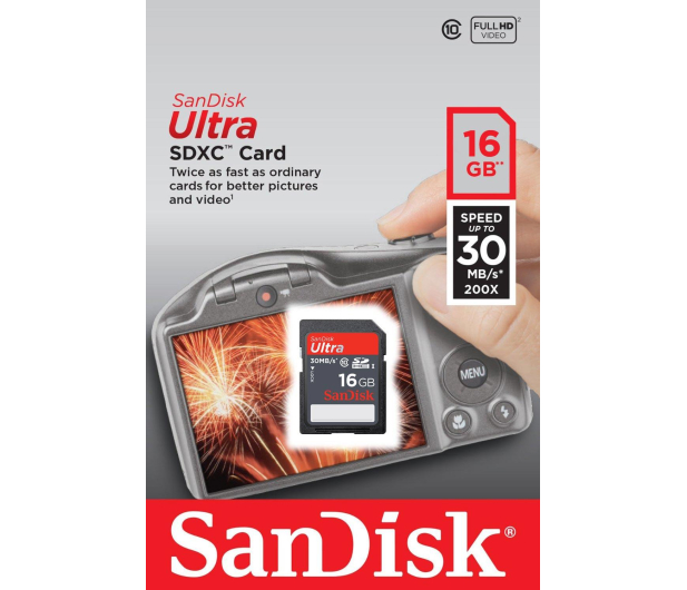 SanDisk 16GB SDHC Class 10 Ultra 30MB/s Karty pamięci SD Sklep