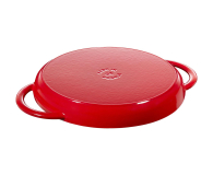 Staub Okrągła żeliwna grillowa z dwoma uchwytami 26 cm, czerwona - 1023654 - zdjęcie 2