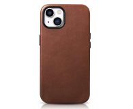 iCarer Premium Leather Case Oil Wax do iPhone 14 Plus(MagSafe) brąz - 1201137 - zdjęcie 1