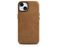 iCarer Premium Leather Case Oil Wax do iPhone 14 Plus MagSafe) brąz - 1201107 - zdjęcie 1