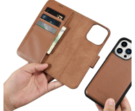 iCarer Wallet Case do iPhone 14 Pro (anti-RFID) brązowy - 1201176 - zdjęcie 7