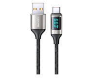 Kabel USB USAMS Kabel pleciony U78 USB-C 1,2m LED 6A Fast Charging biały