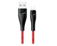 USAMS Kabel pleciony U41 lightning 1m 2A czerwony Fast Charge - 1569016 - zdjęcie 1