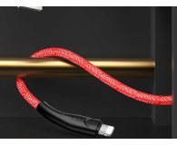 USAMS Kabel pleciony U41 lightning 1m 2A czerwony Fast Charge - 1569016 - zdjęcie 3