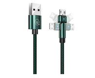 Kabel USB USAMS Kabel pleciony obrotowy U60 2A microUSB zielony