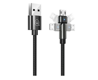 Kabel USB USAMS Kabel pleciony obrotowy U60 2A microUSB czarny