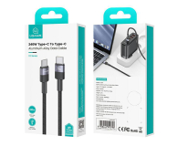 USAMS Kabel pleciony 240W USB-C/USB-C 1,2m stalowy - 1569087 - zdjęcie 8