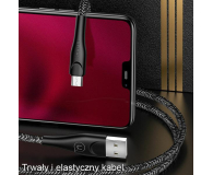 USAMS Kabel pleciony U41 microUSB 1m 2A czerwony - 1569115 - zdjęcie 3