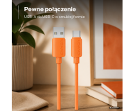 USAMS Kabel 3A Silicone Fast Charging USB-C pomarańczowy - 1569056 - zdjęcie 2