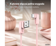 USAMS Kabel kątowy U-flow Lightning 1,2m 2A różowy - 1569092 - zdjęcie 2
