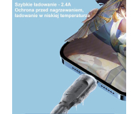 USAMS Kabel lightning 2,4A 1,2m Fast Charging purpurowy - 1569060 - zdjęcie 5