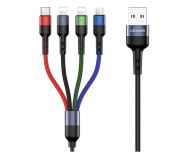 Kabel USB USAMS Kabel pleciony U26 4w1 0,35m 2A (2xlight/microUSB/C)