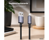 USAMS Kabel USB na Lightning 2,4A 2m Fast Charging stalowy - 1569048 - zdjęcie 2