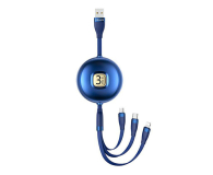 USAMS Kabel 3w1 1m niebieski/blue(lightning/microUSB/USB-C - 1569046 - zdjęcie 1