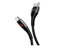 Kabel USB USAMS Kabel pleciony microUSB 1,2m Power-off 2A czarny