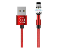 USAMS Kabel kątowy magnetyczny lightning 2,1A 1m pleciony czerwony - 1568984 - zdjęcie 1