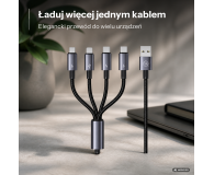 USAMS Kabel 4w1 2xUSB-C/Lightning/MicroUSB 15W 1,2m Aluminum - 1569021 - zdjęcie 2