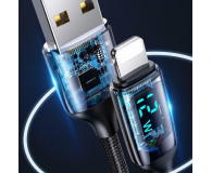 USAMS Kabel pleciony lightning 1,2m LED 2,4A srebrno-czarny - 1569026 - zdjęcie 6