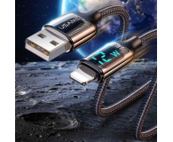 USAMS Kabel pleciony lightning 1,2mLED 2,4A Fast Charging czarny - 1569000 - zdjęcie 4