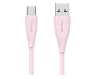 Kabel USB USAMS Kabel Green Series SJ714 18W 3A USB-A do USB-C 1m różowy