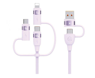 Kabel USB USAMS Kabel 2xUSB-C/USB/Micro-USB/Lightning 6w1 2m 100W fiolet