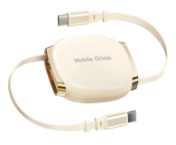 Kabel USB Mobile Origin Retractable Cable Box USB-C to USB-C CB7 Beige 100W