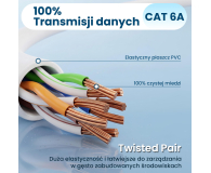 ExtraLink Kat.6A U/FTP 0.5m 1Gbps Patchcord LAN miedź skrętka kątowy - 1543687 - zdjęcie 5