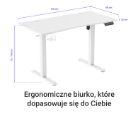 Silver Monkey Biurko elektryczne ED-120 white - 1162802 - zdjęcie 3