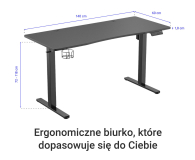 Silver Monkey Biurko elektryczne ED-140 carbon - 1162665 - zdjęcie 3