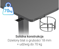 Silver Monkey Biurko elektryczne ED-140 carbon - 1162665 - zdjęcie 6