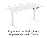 Silver Monkey Biurko elektryczne ED-140 white - 1162663 - zdjęcie 3