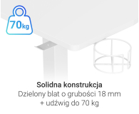 Silver Monkey Biurko elektryczne ED-140 white - 1162663 - zdjęcie 6