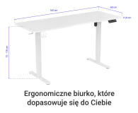 Silver Monkey Biurko elektryczne ED-160 white - 1258044 - zdjęcie 4