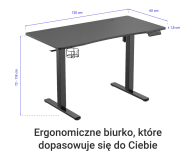 Silver Monkey Biurko elektryczne ED-120 black - 1162803 - zdjęcie 3