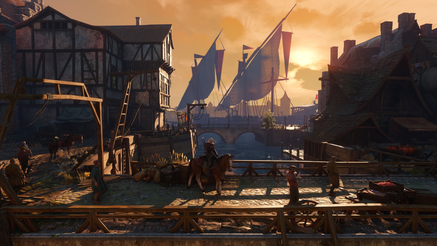 novigrad przy zachodzie słońca w wiedźmin 3 remastered