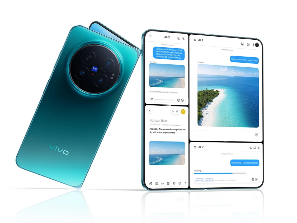 vivo X Fold6 rozłożony – ekran wewnętrzny 8,02 cala