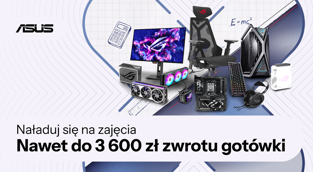 Asus cashback do 3600 zł 
