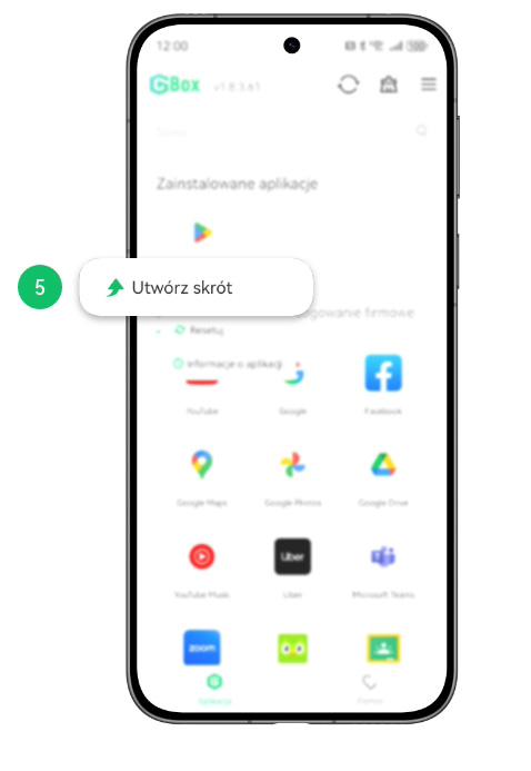 Krok 5: skrót do Google Play na ekranie głównym